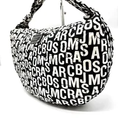 【良品】 marcjacobs マークジェイコブス ハンドバッグ  トートバッグ ショルダーバッグ ホーボー ナイロン 総柄 ブラック 黒色 ホワイト 白色 ユニセックス 男女兼用 メンズ レディース