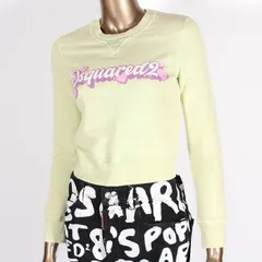 DSQUARED2 ディースクエアード クロップド スウェット シャツ S72GU0455 S25539 699 XSサイズ Mini Fit ライトグリーン ハート ロゴ プリント トレーナー クルーネック トップス レディース 【新品・本物】売れ筋