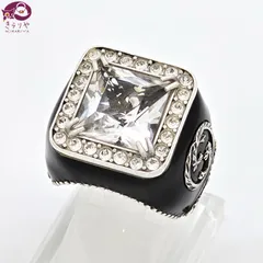 GUCCI グッチ 538037 クリスタル エナメル インターロッキングG リング 17 約17号 スターリングシルバー SV925 イタリア製