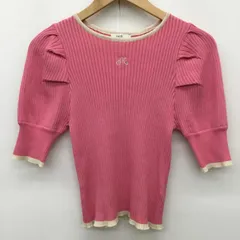 earth music&ecology アースミュージックアンドエコロジー ニット、セーター 半袖 1M42L2C0200 フロントロゴ配色ニットプルオーバー