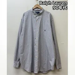 ラルフローレン 90年代 ビンテージ CLASSIC FIT ビッグサイズ チェック柄 コットン ボタンダウン シャツ 90s メンズ - ISItems【USED】【古着】【中古】50146755