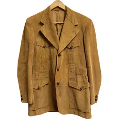 60's〜 USA製 vintage ビンテージ Park Row コーデュロイジャケット サファリジャケット フロントボタン ブラウン キャメル No.L205