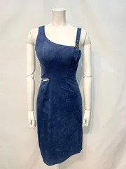 1780 DEA. by ROBE de  FLEURS ディアバイローブドフルール　キャバクラ　ドレス　スエード　ウエストスリット　ミディ　タイト　キャバドレス　S