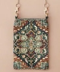 COTTAGE コテージ スマホ 入れ ショルダー ポーチ おしゃれ ビーズ 刺繍 かわいい グリーン