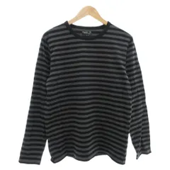 アニエスベーオム Agnes b. homme 美品 Tシャツ 3 L 長袖 ボーダー クルーネック ダークグレー /AE ■GY17