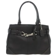 コーチ COACH ハンプトンズ ハンドバッグ レザー 黒 ブラック /AE