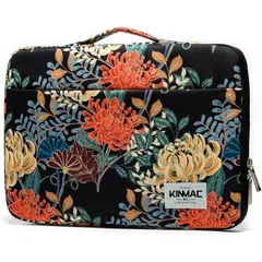 【送料込】kinmac 360° プロテクティブ クッション ラップトップ スリーブ バッグ ポケット付き ハンドル付き (Royal Chrysanthemum, 15.6 inch-16 inch)