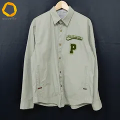#anc パパス Papas ジャケット 長袖シャツ M カーキ 緑系 麻混 ワッペン ロゴ メンズ [947050]のサムネイル