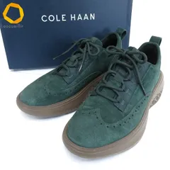 #as コールハーン Cole Haan スニーカー 7.5 M 25cm 緑 ZEROGRAND ゼログランド WFA ウィングチップ スエード 箱付き メンズ [968260] k01