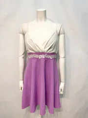 1783 Tika ティカ　キャバクラ　ドレス　伸縮性　大きいサイズ　レース　フラワー　バイカラー　キャバドレス　2XL