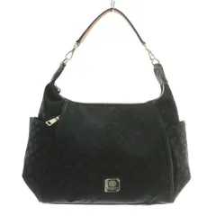 クリスチャンオリビエ CHRISTIAN OLIVIER ハンドバッグ ショルダー 2WAY ナイロン 総柄 ロゴ シルバー金具 黒 ブラック /XZ ■GY18