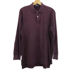 ポロバイラルフローレン ポロシャツ トップス 長袖 コットン ゴルフウエア USA製 メンズ Mサイズ パープル Polo by Ralph Lauren 【中古】