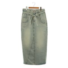 ロウクラシック LOWCLASSIC 25SS BELTED HIGH WAIST DENIM SKIRT スカート APSTUDIO取り扱い ロング タイト M ライトブルー /DO ■OS