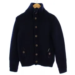 ロベルトコリーナ ROBERTO COLLINA シップス SHIPS ニット カーディガン 長袖 厚手 ハイネック ウール 46 ネイビー /BMのサムネイル