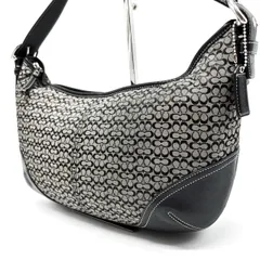 良品? COACH Y2K hobo micro signature canvas black leather shoulder bag コーチ ショルダーバッグ ハンドバッグ