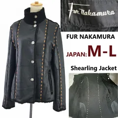 FUR NAKAMURA/ファーナカムラ★羊革/ムートンジャケット/コート【レディースM-L程度/黒/black】シープスキン/アウター/ブルゾン/Shearling Jacket/Jumper◆BJ113-c<sale>