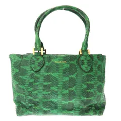 MICHAEL KORS マイケルコース パイソンデザイン レザーハンドバッグ  グリーン -