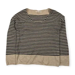カシミヤ100% YARRA  ヤラ ボーダー ニット セーター F/ベージュ系 レディースのサムネイル