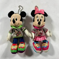 ★ 希少 レア Disney ディズニー  パーカー ミッキーマウス ミニーマウス 2個まとめ ぬいぐるみバッジ ぬいバ ぬいば 現状品 0.1kg