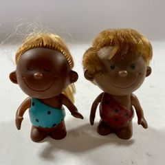 Mizumori Ado Ado-chan Primitive Man 2-Piece Set Figure Soft Vinyl Mascot Showa Retro 1970s Sanrio As Is 0.2kg
