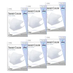【6袋】ユニ・チャーム 超快適マスク SMART COLOR Pearl White スマートカラー パールホワイト ふつうサイズ 7枚入