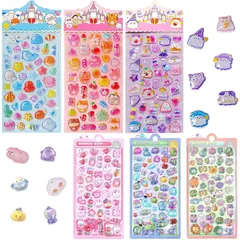 mefeny ぷくぷくシール ぷくぷく ぷっくりシール 立体 かわいい 約280点 6枚セット ごほうび キラキラ 韓国 子供 大容量 スマホケース 手帳 diy 贈り物 0