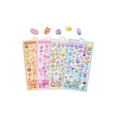 ぷくぷくシール ぷくぷく ぷっくりシール 立体 かわいい 4枚セット ごほうび キラキラ 韓国 子供 大容量 スマホケース 手帳 diy 贈り物 0