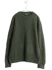 【お得なクーポン配布中!】 90s ジェイクルー ケーブル ニット セーター メンズ L / オールド 巨人タグ ウール 無地 フィッシャーマン アラン クルーネック ローゲージ