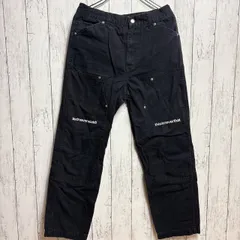 thisisneverthat ディスイズネバーザット ワークパンツ ブラック M コットン100 ロゴ刺繍 ジップポケット 切り替えデザイン