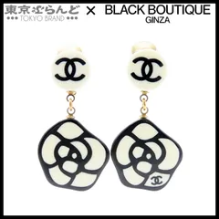 シャネル CHANEL カメリア イヤリング アイボリーxブラック メタル プラスチック ココマーク GP レディース 101831340