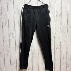 adidas アディダス トラックパンツ BECKENBAUER ブラック S スリーストライプス トレフォイル バックポケット付き テーパードシルエット