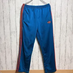 adidas アディダス トラックパンツ FIREBIRD ブルー 100 オレンジ スリーストライプス トレフォイル ポリエステル100％