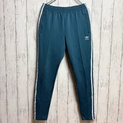 adidas アディダス トラックパンツ SST グリーン M スリーストライプス トレフォイル ジップポケット ドローコード付き