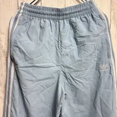 adidas アディダス トラックパンツ ライトブルー XS スリーストライプス トレフォイル PRIMEGREEN 裾リブ ジョガータイプ