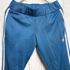adidas アディダス トラックパンツ EUROPA TP 青 90 スリーストライプス トレフォイル コットン混 スリムシルエット
