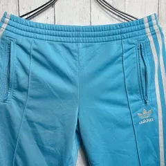 adidas アディダス トラックパンツ FIREBIRD 水色 90 スリーストライプス トレフォイル ポリエステル100％ ストレートシルエット