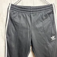 adidas アディダス トラックパンツ ブラック M スリーストライプス トレフォイル ジップポケット ドローコード付き