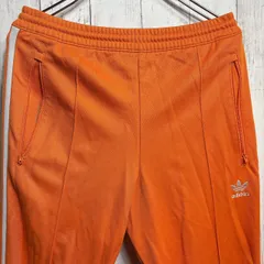 adidas アディダス トラックパンツ ジャージパンツ オレンジ L スリーストライプス トレフォイル adidas