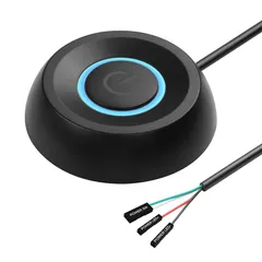 【送料込】SinLoon PC電源スイッチ デスクトップ・コンピューターの電源スイッチ 外部リモート・スタート・コンピュータのマザーボード電源ボタン延長コード LED付き (黒い) 1