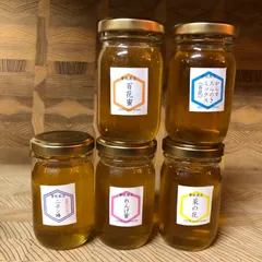 【非加熱・生はちみつ】日本蜜蜂入り5種お試しセット・100g×5本
