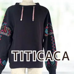 USED TITICACA プルオーバーニットトレーナー ブラック フリーサイズ レディース チチカカ