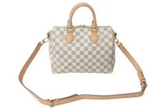 極美品 LOUIS VUITTON ルイヴィトン スピーディ25 ハンドバッグ 2WAY N41371 ダミエアズールキャンバス ホワイト ブラウン 中古 4c073709