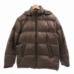 アディダス adidas ダウンジャケット フード付き ロゴ M 茶 ブラウン ■GY01 /VU◇ 0219
