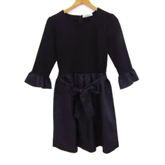 ギャラリービスコンティ ワンピース トップス 長袖 ニット 切替ワンピ レディース 2サイズ ブラック GALLERY VISCONTI 【中古】