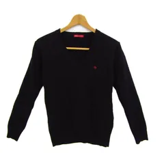 ポロ セーター トップス 長袖 Vネック コットンニット レディース Mサイズ ブラック POLO 【中古】