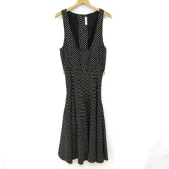 インゲボルグ ロングワンピース トップス ノースリーブ ドット柄 レディース ﾌﾘｰサイズ 黒×白 INGEBORG 【中古】