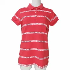 パーリーゲイツ PEARLY GATES ジャックバニー Jack Bunny!! 20SS ポロシャツ 半袖 ゴルフウェア ロゴ プリント 0 S相当 赤 レッド X