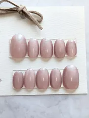 現品　マグネット　ネイルチップ　クリアピンク　ショートオーバル　Lサイズ