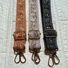 インド刺繍リボン　ショルダーストラップ　ショルダーベルト　スマホストラップ　ハンドメイド　＊No.34