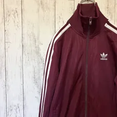 adidas アディダス BECKENBAUER トラックジャケット S ボルドー 紫 3ストライプ 刺繍ロゴ